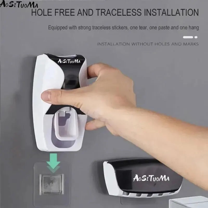 2PCS Automatic Toothpaste  Wall Mount Dispenser
